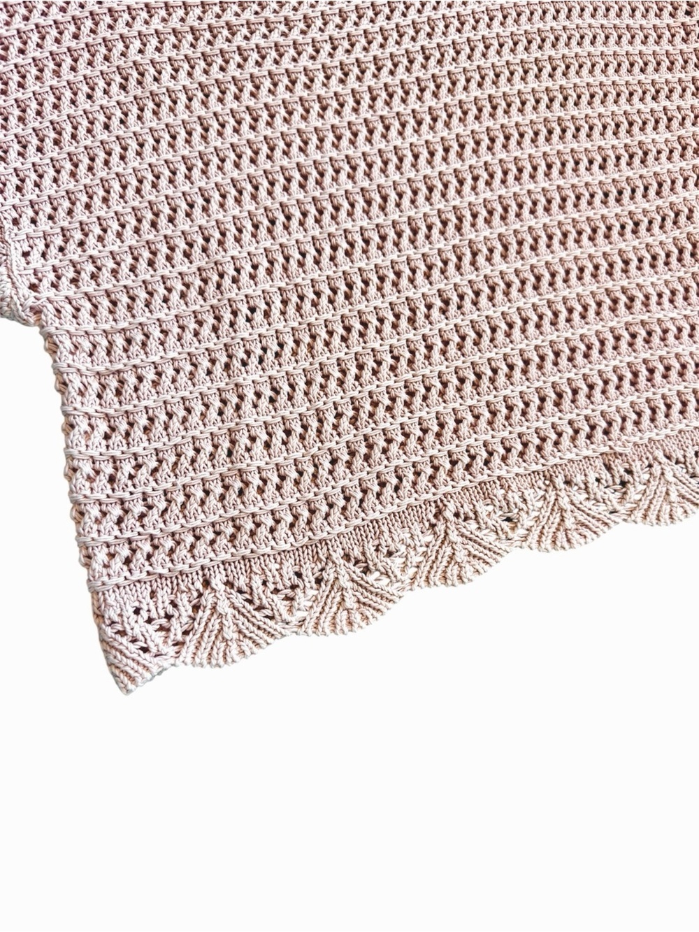 American Eagle Blush Pink Long sleeve Crochet Open-Weave Top Size M - Picture 3 of 6